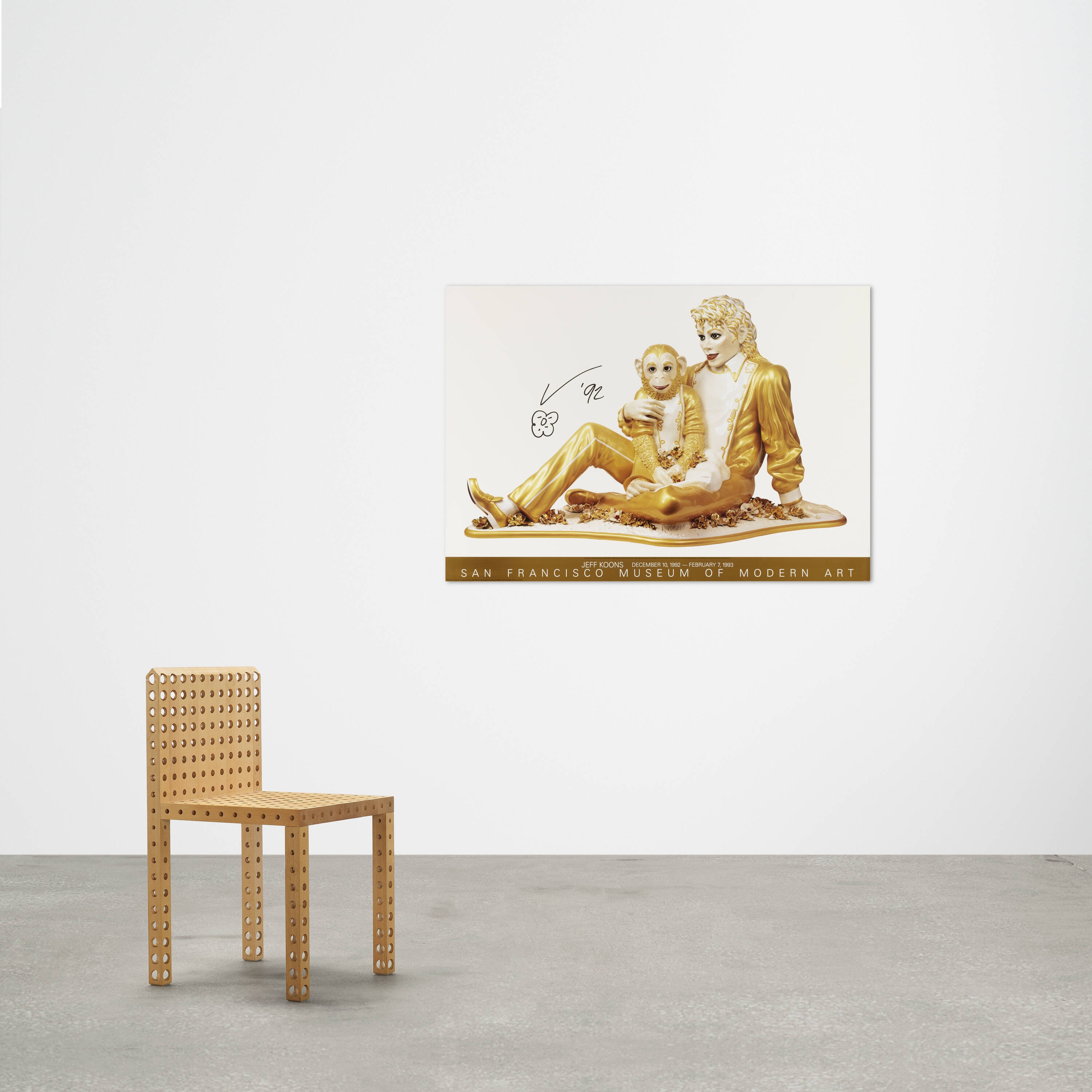 【deppy様】Jeff Koons ポスター Vintage 1992 Jeff Koons SFMOMA Retrospective Poster, Signed