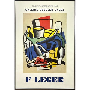 Original 1969 Fernand Leger Galerie Beyeler Basel Exhibition Offset Lithograph (Framed)