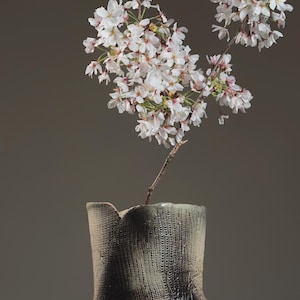 Vintage Japanese Modernist Footed Raku Fired Glazed Ceramic Vessel, Signed