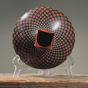 Vintage Mata Ortiz Polychrome Spiral Vessel with Droplet Neck by Yoly Ledesma