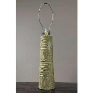 Vintage Studio Craft MCM Muted Green Ceramic Table Lamp/Mid Century Modern