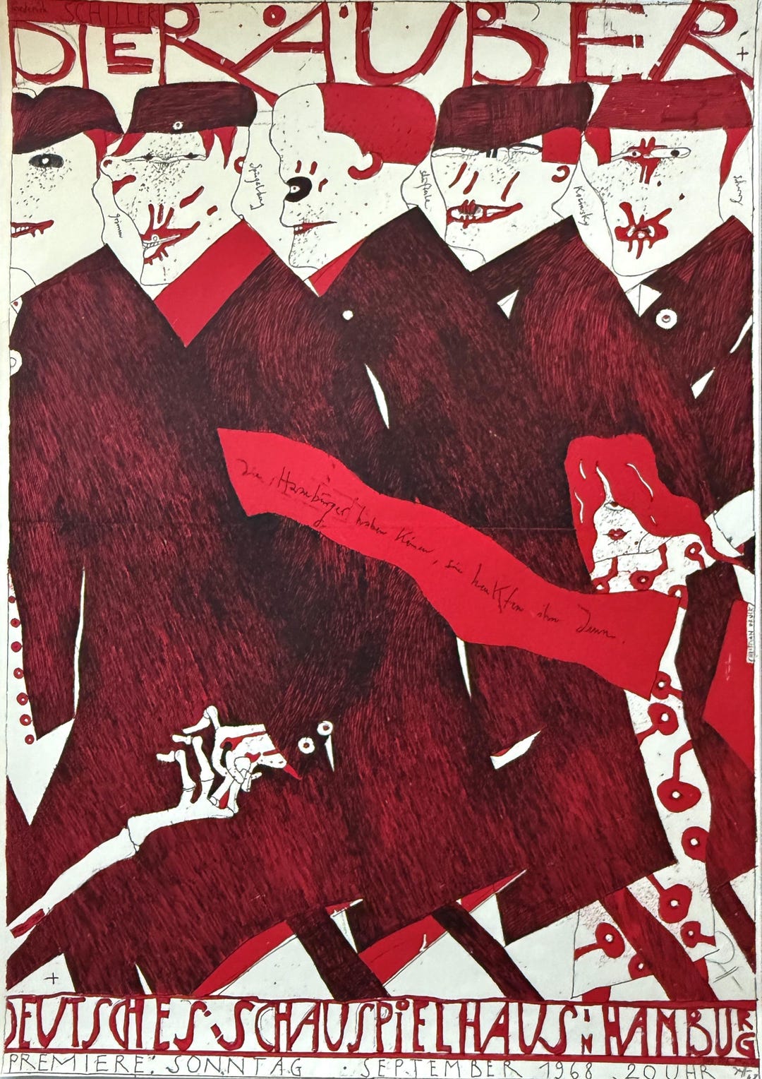 Horst Janssen - 'die Raübers' Neo-expressionist Lithograph, Signed