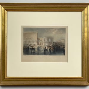 J.M.W. Turner (after) - “The Bridge of Sighs” Hand Colored Engraving, Framed (1880)