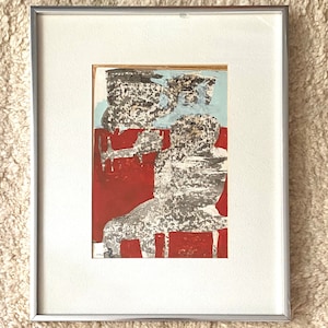 Framed Abstract Gouache on Paper