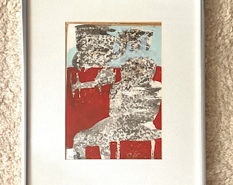 Framed Abstract Gouache on Paper