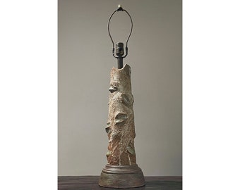 Vintage Sculptural Brutalist Studio Art Ceramic Lamp