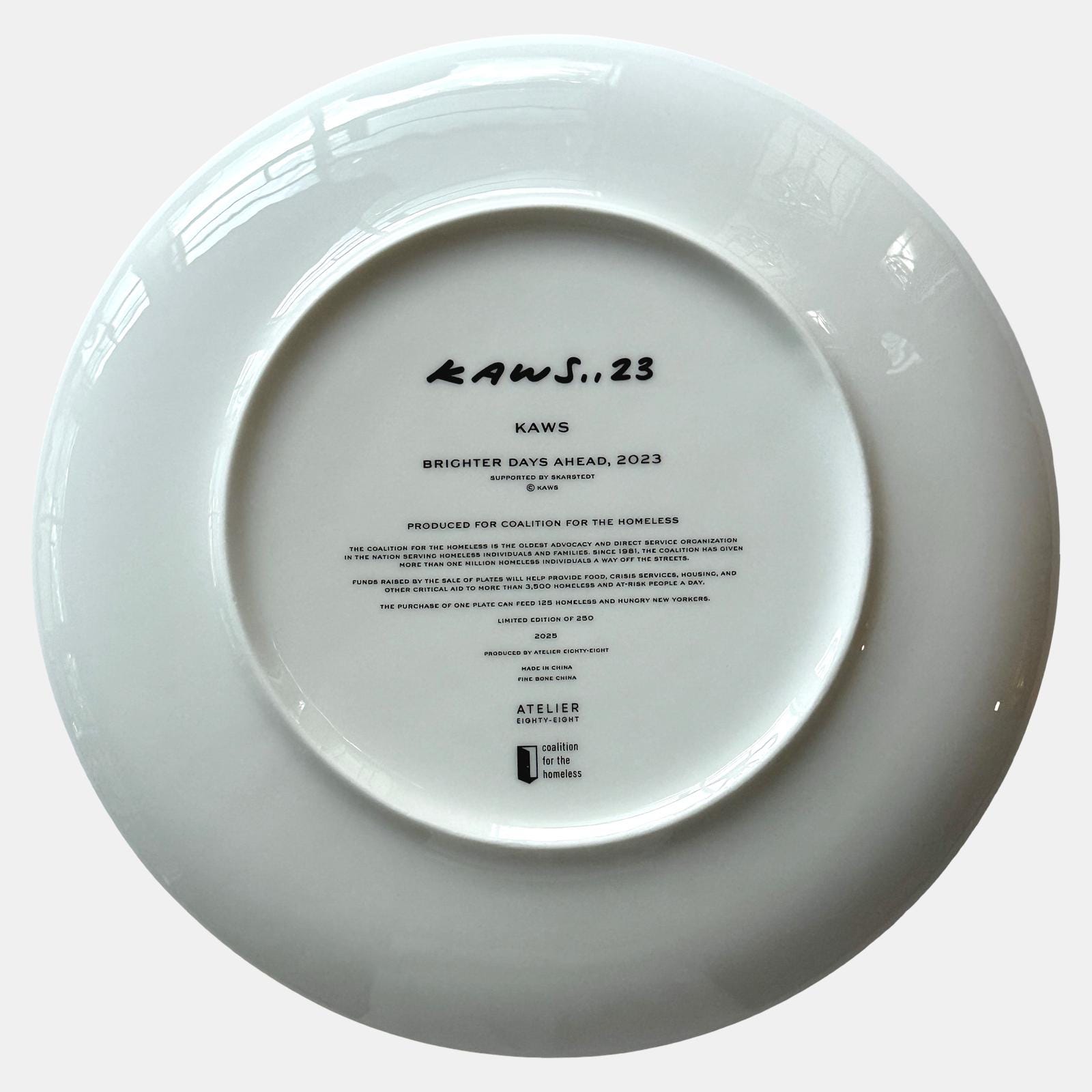 Kaws Limited Edition Coaltion for the Homeless Plate, 2025