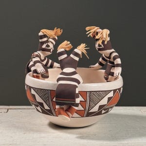 Vintage Native Acoma Friendship Pot by Marilyn Ray, Signed (2008)