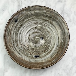Vintage Speckle Glazed Footed Stoneware Chuzara by Carole Armstrong (Signed)