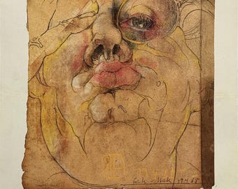 Horst Janssen (German, 1929–1995) — Expressionist Mad Drawings ’85, Tokyo Exhibition Poster, Signed