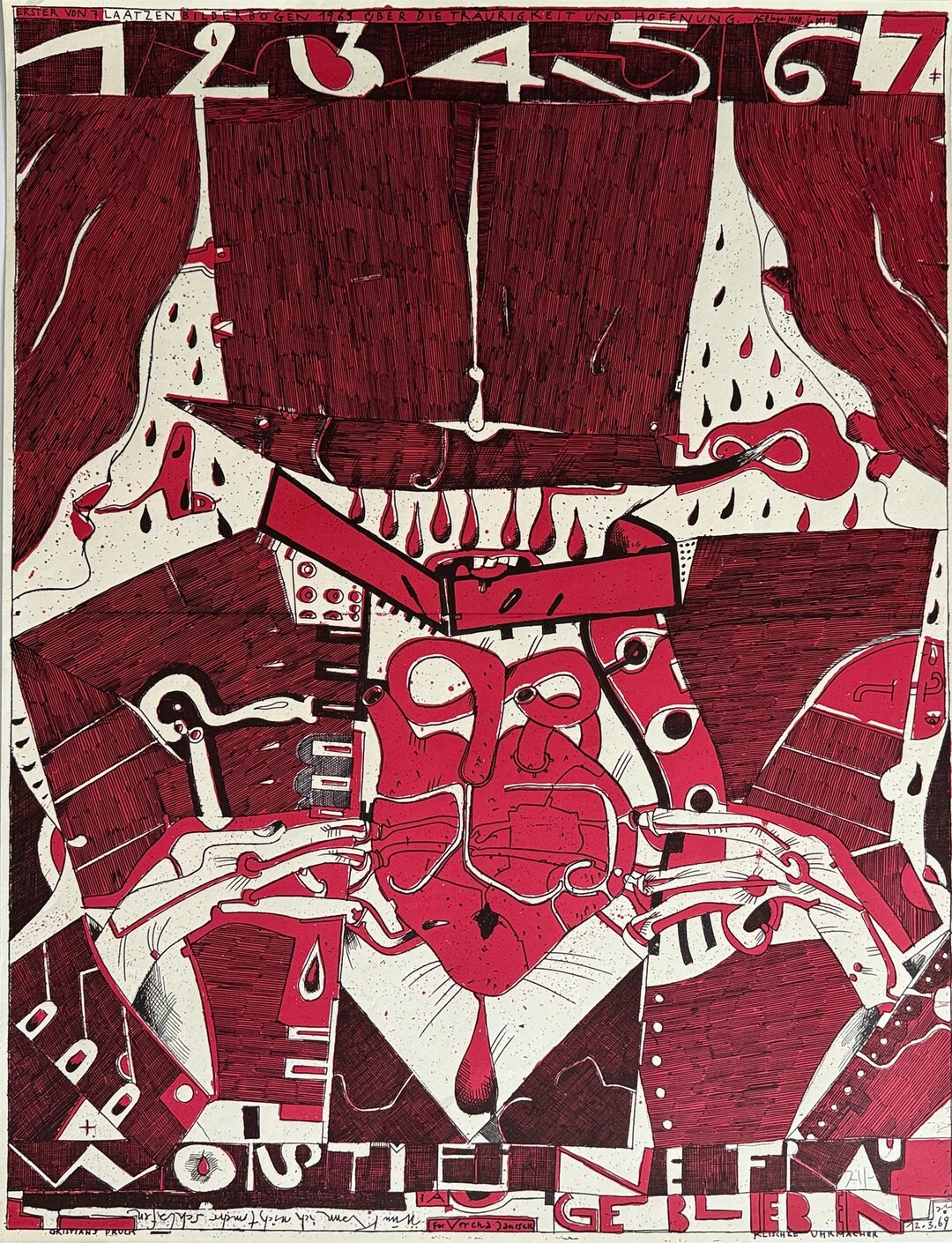 Horst Janssen - Neo-expressionist Abstact Figurative Lithograph