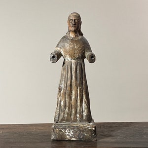 18th/19th Century Spanish Hand Carved Polychrome Santo Sculpture