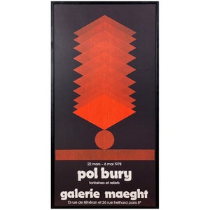 Vintage Pol Bury Fountaines et Reliefs Galerie Maeght 1978 Exhibition Silkscreen (Framed)