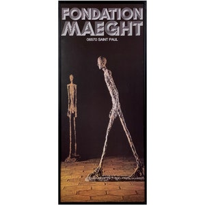 Vintage Alberto Giacometti 1976 Fondation Maeght Exhibition Offset Lithograph (Framed)