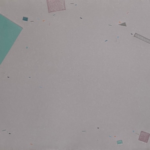 Jody Williams - Purple Geometric Abstract (1989, embossed etching, collage, colored pencil) - Memphis Style