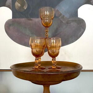 Set of Amber Art Deco Cordials