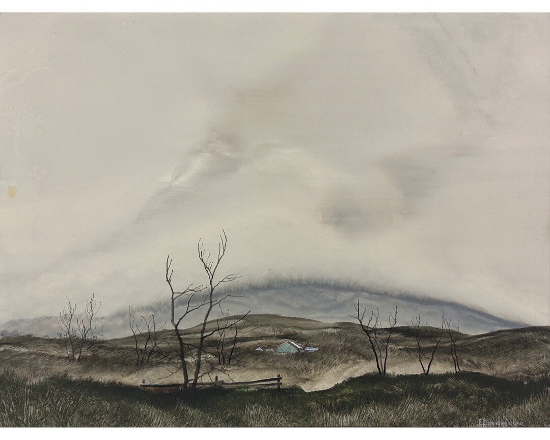 リアリズム　バロック風景画　肉筆油彩画　直筆サイン リアリズム 【アイスランドポピー】 肉筆油彩画 直筆サインあり