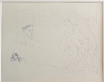 Picasso - Le Repos du Sculpteur III (German Lithograph, 1956)