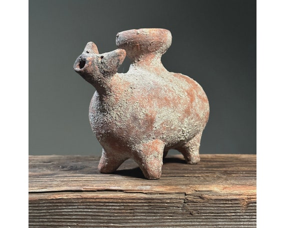 Antique Mesoamerican Zoomorphic Terracotta Vessel/tribal/animal