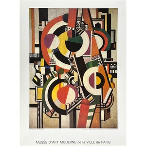 Vintage French Exhibition Print with Fernand Leger’s Modernist  ‘Les Disques’