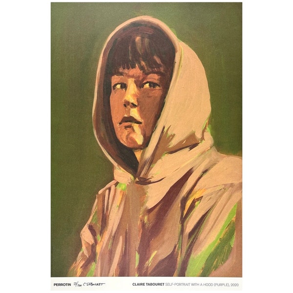 Claire Tabouret - Self Portrait with a Hood (Purple) Print, Signed/Numbered