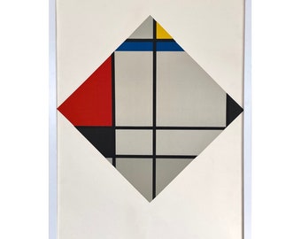 César Domela- Composición Plastique 5 M (1926/1970, Serigrafía enmarcada)/Arte pop/Modernista