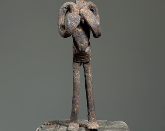 Antique Folk Art Hand Forged Iron Figurative Sculpture