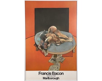 Vintage Francis Bacon 1980 Marlborough Exhibition Lithograph Print, Framed