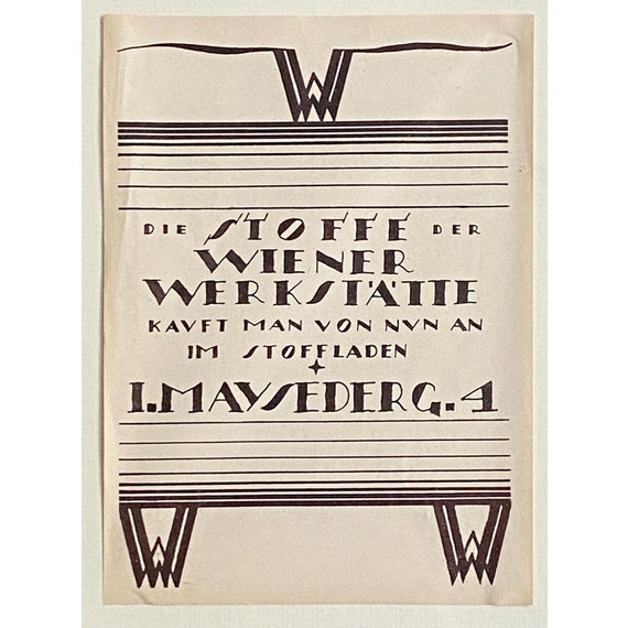 Weiner Werkstätte Promotional Serigraph by Dagobert Peche (ca