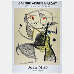 Vintage Joan Miró Abstract Modernist Paris Exposition Print