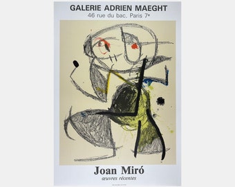 Impressão abstrata da exposição de Paris modernista de Joan Miró vintage