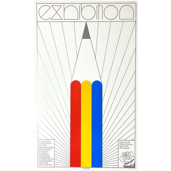 Rare Neville Smith Pop Art “Exhibition” Saw Gallery Poster, 1972