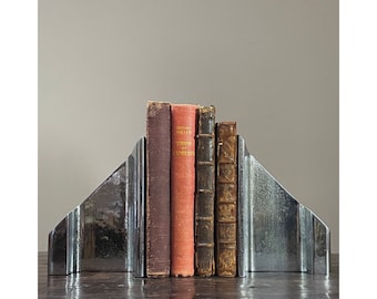 Pair of Vintage Art Deco Chrome Metal Bookends