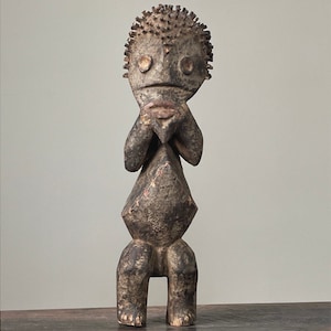 Antike afrikanische Mambila (Kamerun) Ancestral Hand geschnitzte Holz Figural Statue