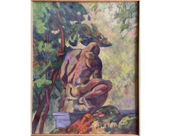 Anthony Ferrera - Górnik w Fairmount Park, Filadelfia, podpisany (1993, olej na płótnie)/Ekspresjonistyczny, figuralny/Pejzaż