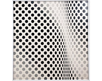 Bridget Riley (English, b. 1931) - Op Art Giclée Print, Framed (ca. 1980)/Minimalism/Vasarely