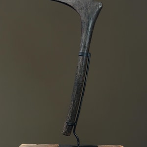 Antique Burkina Faso Hand Carved Scepter on Custom Stand