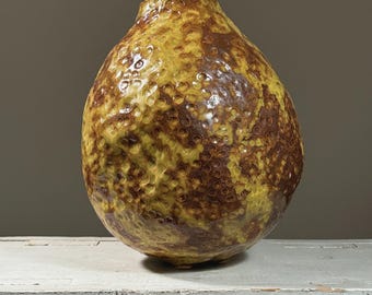 Vintage Postmodernist Hand Built Honeycomb Textured Vase