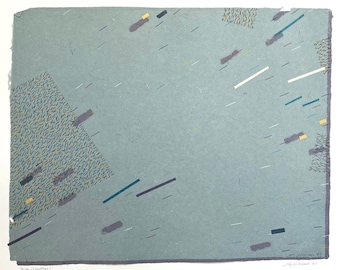 Jody Williams - “Three (Rhythms)” (1987, Collage, Colored Pencil on Handmade Paper)/Memphis Style