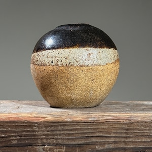 Vintage Modernist Danish Stoneware Glazed Vessel, Signed