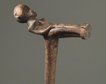 Antique Folk Art African Lobi Figural Ceremonial Staff (Cane) – Burkina Faso