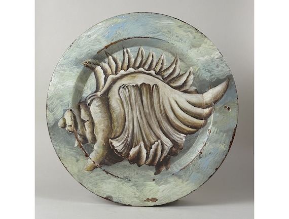 Giant Wood Carved Painted Seashell Giant Wood Carved Painted Seashell