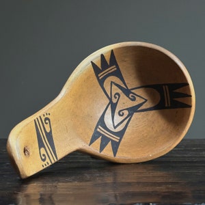 Vintage Polychrome Hopi Clay Ladle/Spoon