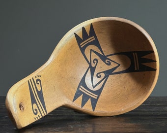 Vintage Polychrome Hopi Clay Ladle/Spoon