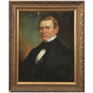 Antique 19th C. Early Victorian Male Portrait, Framed (Oil on Canvas)