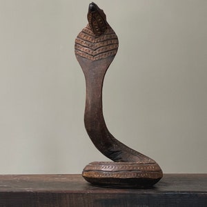 Vintage Folk Art Hand Carved Wood Cobra