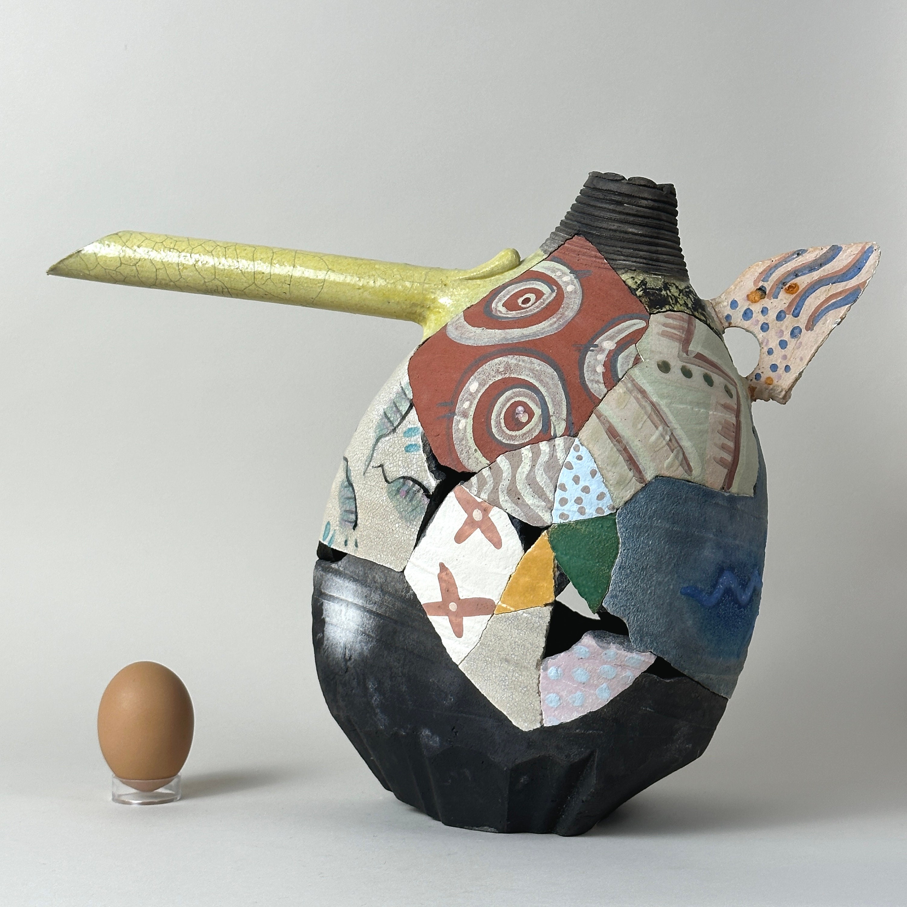 Patrick Crabb (b. 1947) - Postmodernist Raku Shard Teapot Series