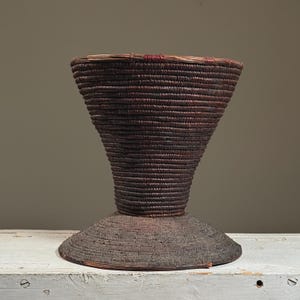 Antique Filipino Ifugao Hand Woven Natural Fiber Basket/Vessel