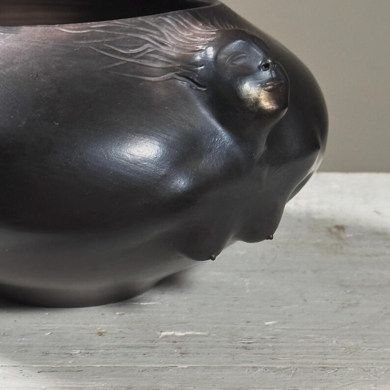 Figurative Raku Vintage Surrealist Raku Fired Burnished Figurative Story Pot, Signed - Etsy