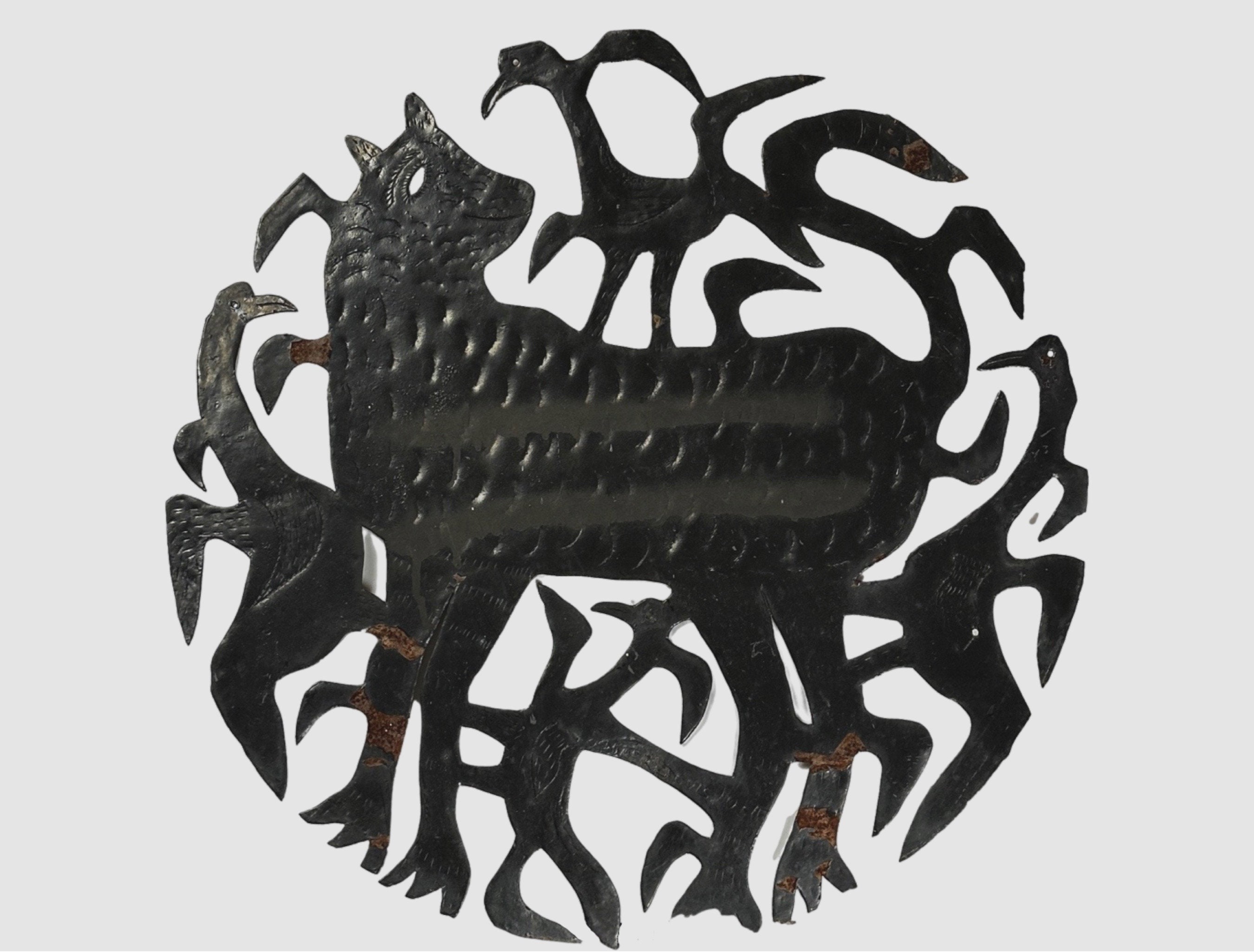 Janvier Louis Juste (haitian, 20th C.) - Folk Art Dog and